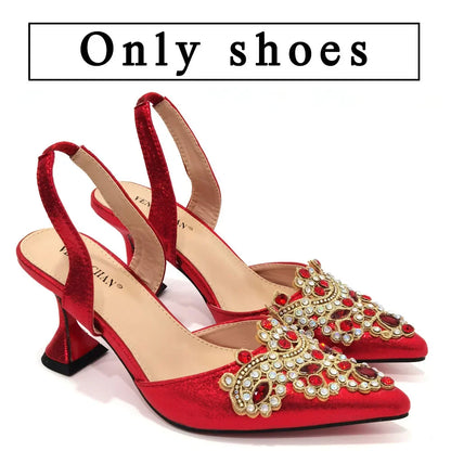 2023 New Fashion Simple And Versatile Silver Pointed Toe High Heels Comfortable To Wear Party Ladies Shoes And Bag