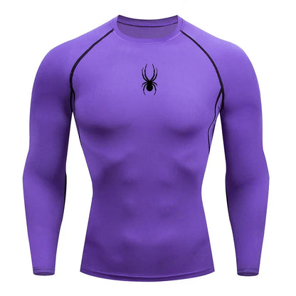 Men's Long Sleeves Fitness T-shirt Gym Compression Dry Fit T-shirt Sportswear Spring And Autumn Outdoor Sports Running Tees Tops