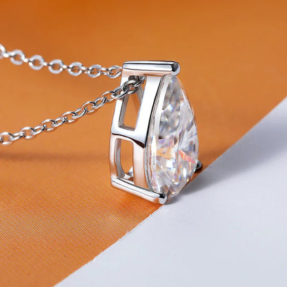 Certificate 1/2/3/4carat Teardrop Moissanite Pendant Necklace S925 Silver Pear Cut Solitaire Diamond Neck Chain for Women