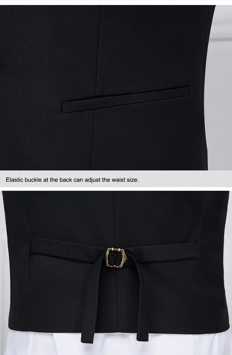 Plus Size Black Navy Suit Vest Men Solid Color Single Breasted Waistcoat For Host Groom Groomsmen Grey Black Navy Waist Coat 9XL