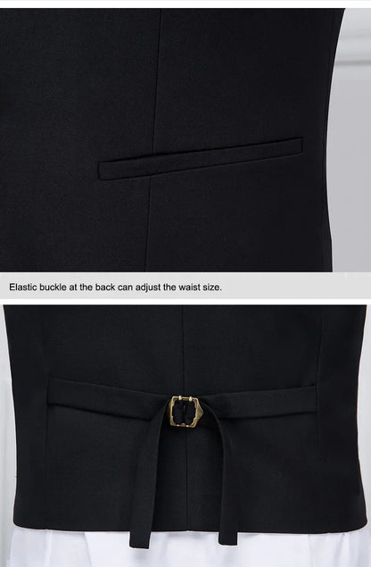 Plus Size Black Navy Suit Vest Men Solid Color Single Breasted Waistcoat For Host Groom Groomsmen Grey Black Navy Waist Coat 9XL