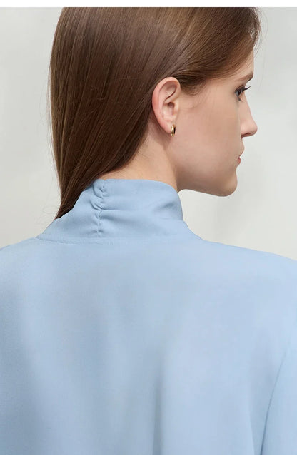 Minimalist Women's Premium Chiffon Blouse 2025 Autumn New Elegant French Luxury Commuter Basic Loose Shirt Tops 12541048
