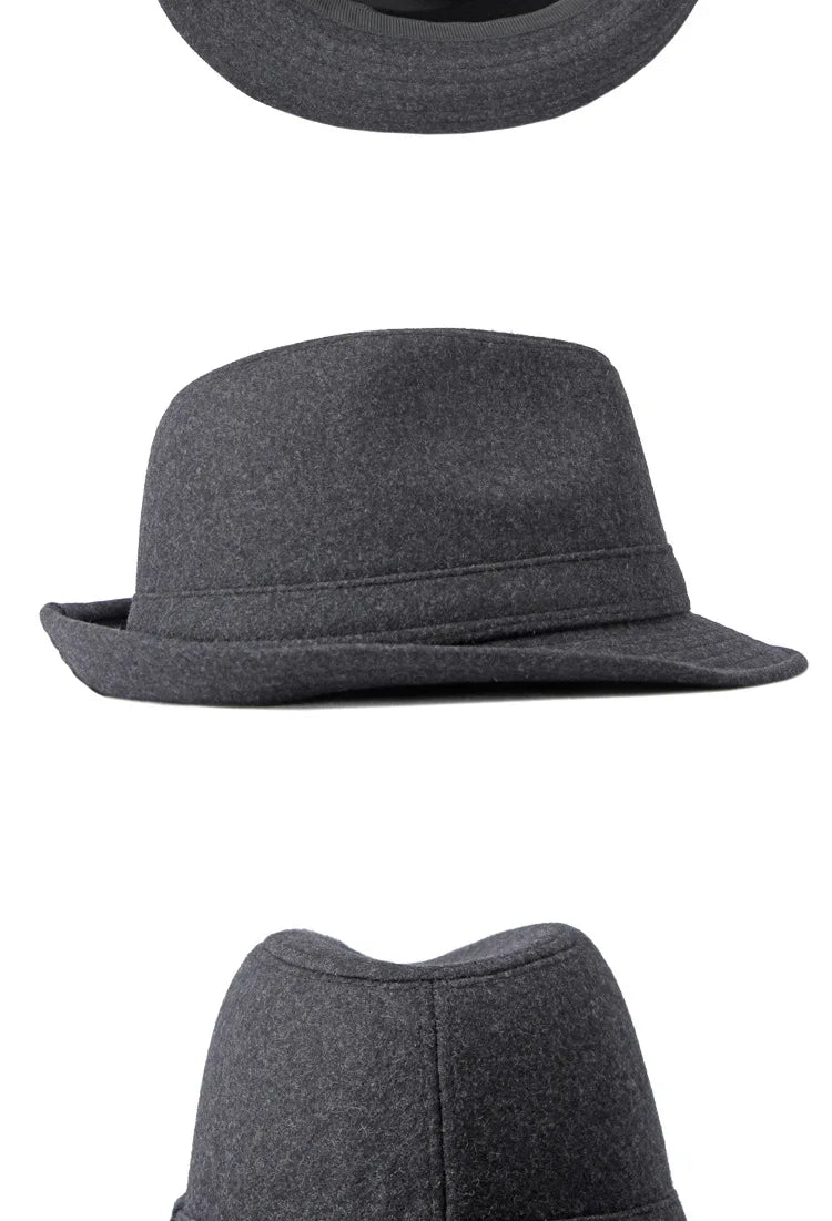 Gentleman Hat Men's British Style Retro Simple Pure Color  Top Hat Men's Casual Jazz Hat