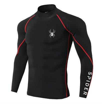 Men's Long Sleeve Compression Shirt Gym Fitness Athletic Undershirt Elastic Sport Running Tops