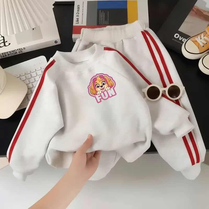 Printed Spring  Grils Clothing Sets Kids Fashion Sport Hoodies and Long Pant Two Piece Set Child Casual Tracksuit New