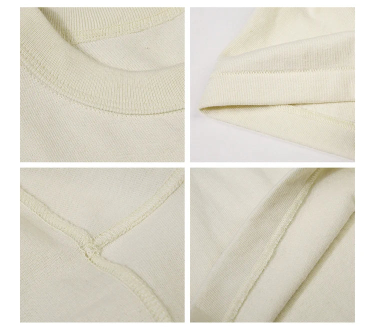 Bronson Heavyweight Seamless Tubular T-Shirt Summer Men's Plain Basic Tee Shirts