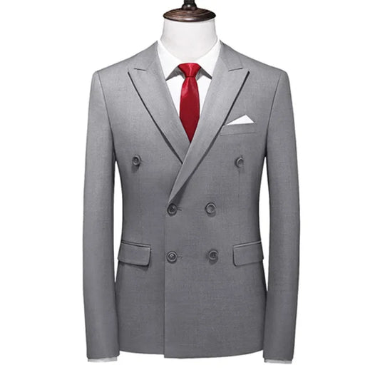 2025 Brand Fashion Men Double Breasted Tuxedo Business Suit/Male Slim Fit  Korean Casual Clothing/Men's Casual Jacket Blazers