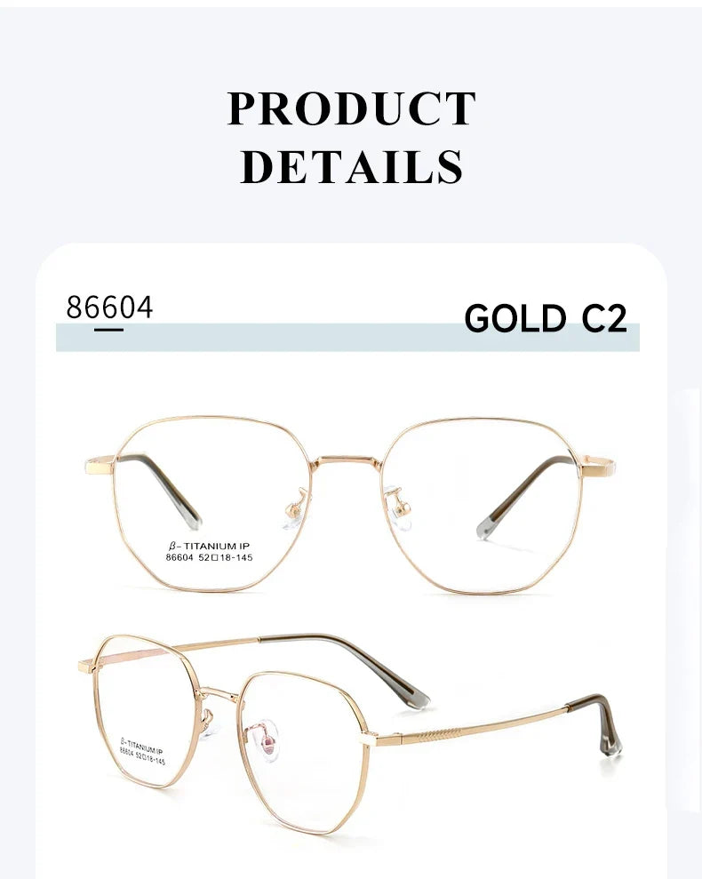 New Retro Simple Fashion Eyeglass Frames Semi Titanium Myopia Anti-Blue Light Glasses Customizable Prescription 86604