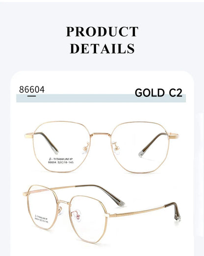 New Retro Simple Fashion Eyeglass Frames Semi Titanium Myopia Anti-Blue Light Glasses Customizable Prescription 86604