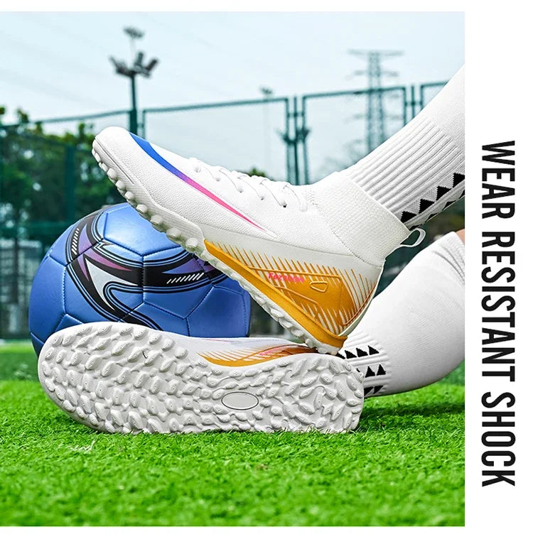 New Men Football Boots Match Outdoor Long Spikes Soccer Shoes Cleats Comfortable Training Sport Adult Breathable Boys Non Slip