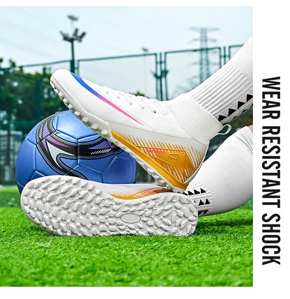 New Men Football Boots Match Outdoor Long Spikes Soccer Shoes Cleats Comfortable Training Sport Adult Breathable Boys Non Slip