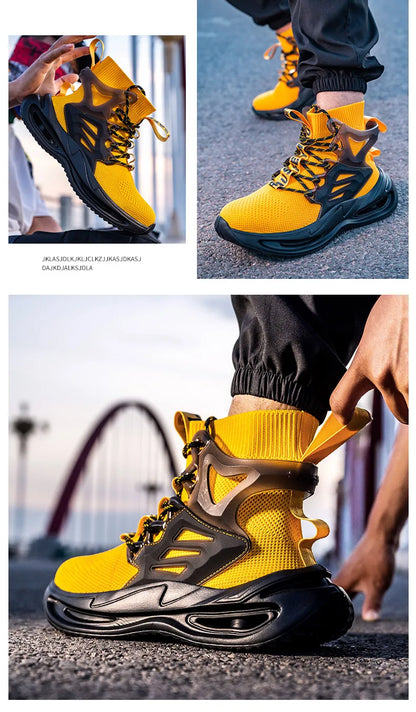 European Plus Size 50 Newest Design Men Wrok Safety Boots Anti-smash Steel Toe Cap Indestructible Construction Industry Shoes