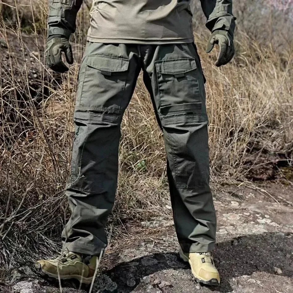 Men Tactical Pants Quick Dry Milit Multi-Pocket Cargo Pants Casual Trousers Wear-Resistant Workwear Traning Hunting Pants Loose