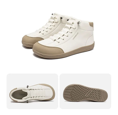 Mid-Top Barefoot Shoes Unisex Wide Toe Minimalist Ankle Boots Artificial Leather Outdoor Non-Slip Sneaker