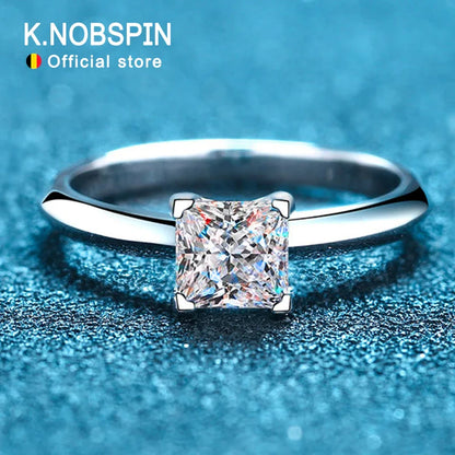 Pricess Cut Moissanite Ring 925 Sterling Sliver 1CT 2CT D VVS1 Lab Diamond with GRA Fine Wedding Rings for Women