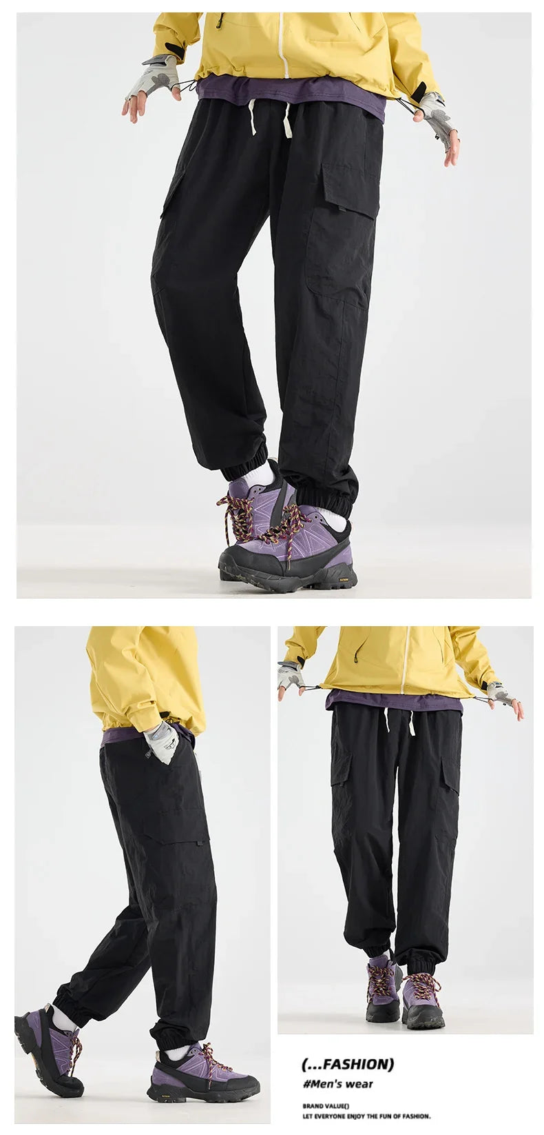 Men's Water-repellent Hiking Cargo Pants Breathable  Fashion Cargo Pants Autumn Trousers Fishing Camping Pants Male