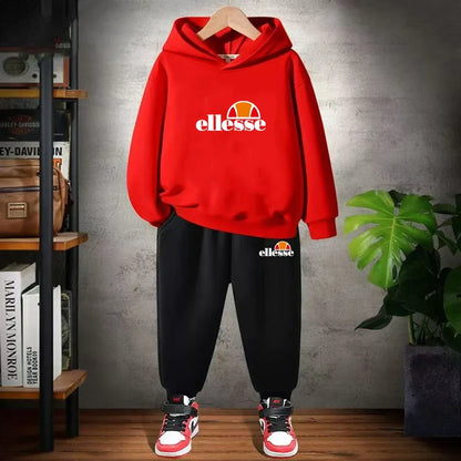 Black Children Hoodie Child print 3-12 Years Old Boys Girls Toddler hoodie Coat Top+Pants Stylish Casual Sweatshirt Set
