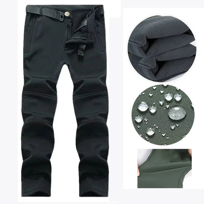 Men's Autumn Winter SoftShell Fleece Jackets Male Hood Windproof Coat Fishing Hiking Camping Climbing Skiing Warm Pants Trousers