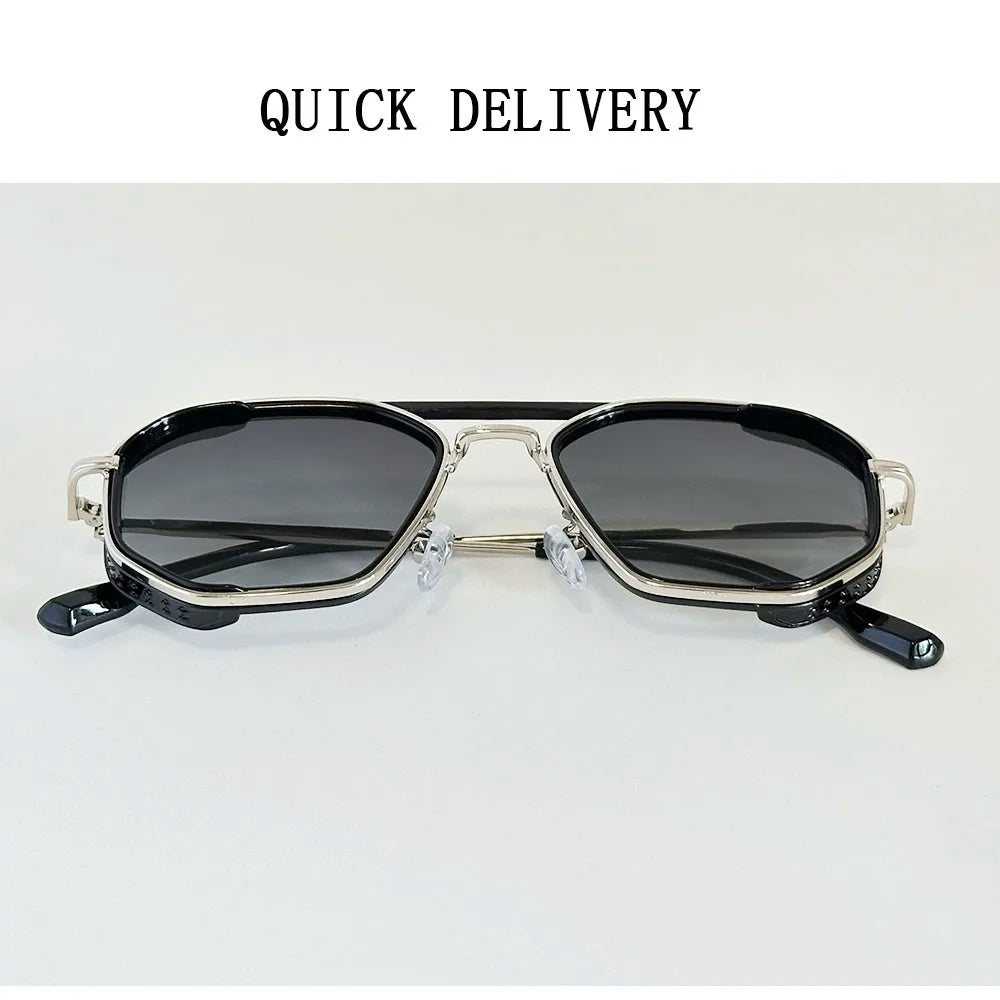 Vintage New Square Sunglass Men Fashion Steampunk Sunglasses Women 2025 Retro Glasses Gafas De Sol Hombre Lunette Soleil Femme