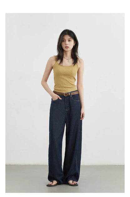Women's Jeans Loose Casual New High Waist Split Female Wide Leg Denim Pants  Spring Autumn 2025