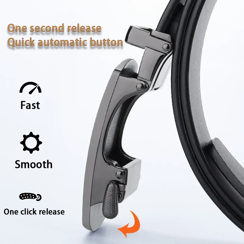 High quality fashion men's leather belt, adjustable automatic belt for men, business & casual male belt