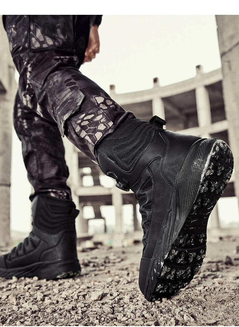 New Men Tactical Boots Brand Army Boot Military Ankle Hiking Shoes Safety Desert Work Climbing Shoes Waterproof High Quality