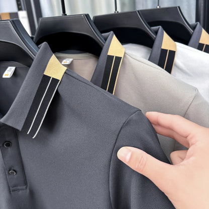 Original Design Men's Lapel Short Sleeve Polo Shirt Summer New Letter Print T-Shirt Casual Fashion Business Trend Men's Clothing