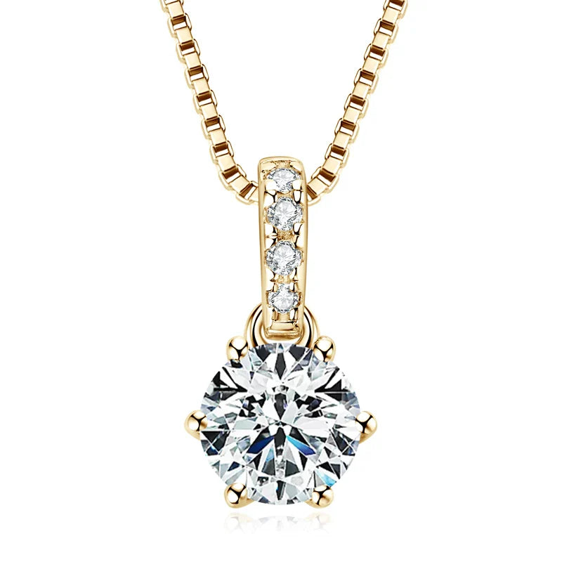D VVS1 Moissanite Necklace Diamond Pendent 1CT-2CT with Certified 925 Sterling Silver Necklaces for Women Dainty Gifts