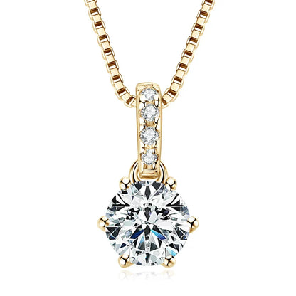 D VVS1 Moissanite Necklace Diamond Pendent 1CT-2CT with Certified 925 Sterling Silver Necklaces for Women Dainty Gifts