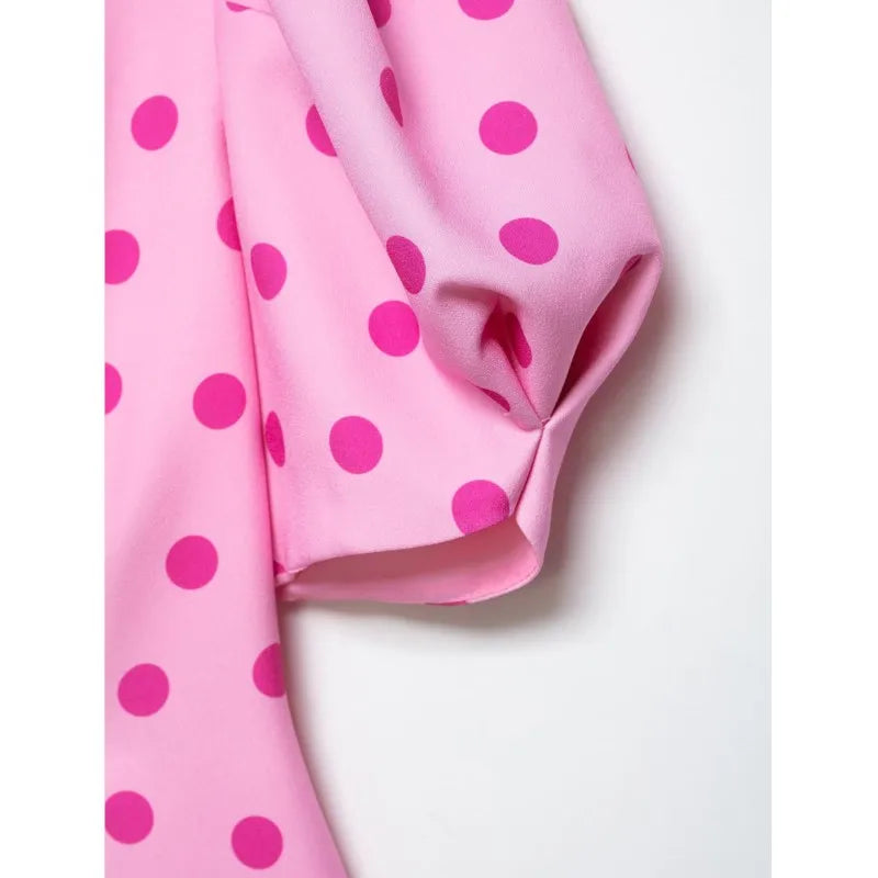 Women's Polka Dot Shirt with Ruff Sleeve New 2026 Spring Casual Button Sleeveless Women Tops Simple Lady Shirts & Blouses