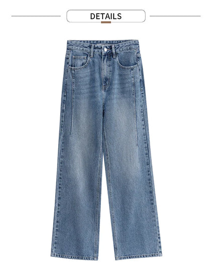 Minimalism Women Jeans 2025 Autumn Vintage Denim Pants Loose Wide Leg Pants Woman Casual Pants Female Trousers 12551002