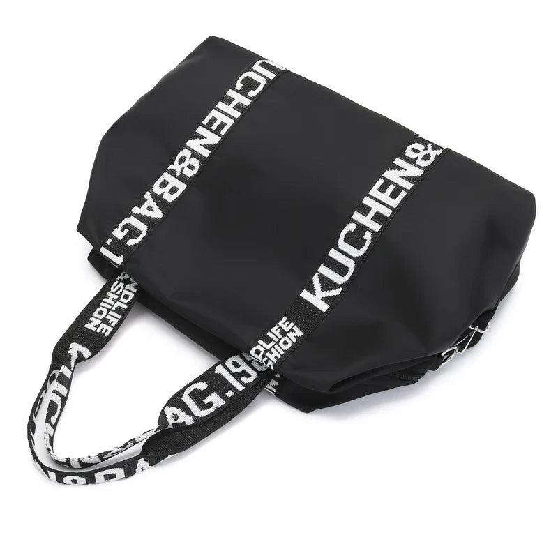 Women's Large Capacity Nylon Shoulder Bag Casual Top-Handle Fashion Tote Crossbody Handbag
