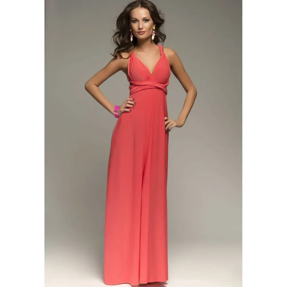 Sexy Women Multiway Wrap Convertible Boho Maxi Club Red Bandage Long Dress Party Bridesmaid Infinity Robe Longue Femme