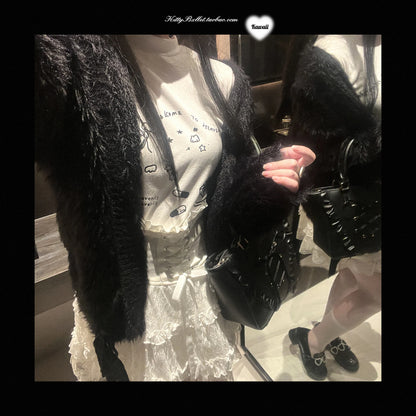 Japanese Original Lolita Lace Ruffle Edge Tied Bow High Waist Mini Skirt Spring Summer New Slim Waist Sweet Girl Y2k Skirt