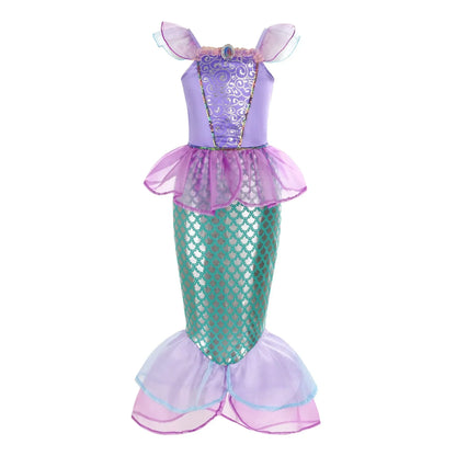 Summer Mermaid Birthday Party Dress Girl Cute Costume Carnival Anime Cosplay Outfits 2-10 Yrs Kids Fantasy Disguise Prom Gown