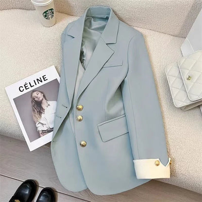 2025 Fashion Ladies Blazer Women Coat Spring Autumn Green Black Khaki Long Sleeve Female Business Work Wear  Formal Jacket