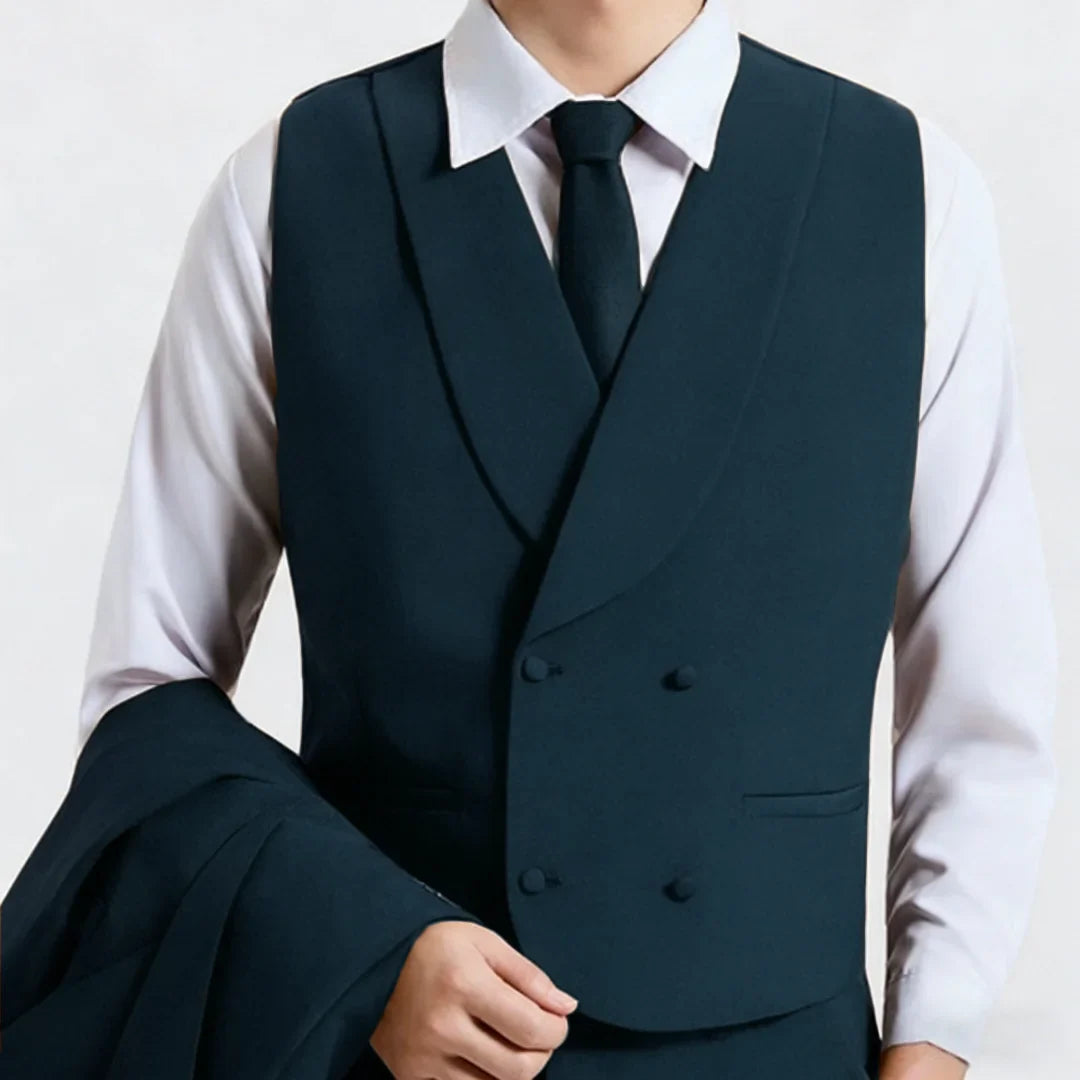 Men Vest Gray With Lapel Double Breasted Solid Waistcoat For Wedding Banquet Office Business Work Casual Daily Men Suit Vest