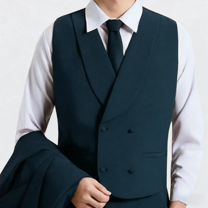 Men Vest Gray With Lapel Double Breasted Solid Waistcoat For Wedding Banquet Office Business Work Casual Daily Men Suit Vest