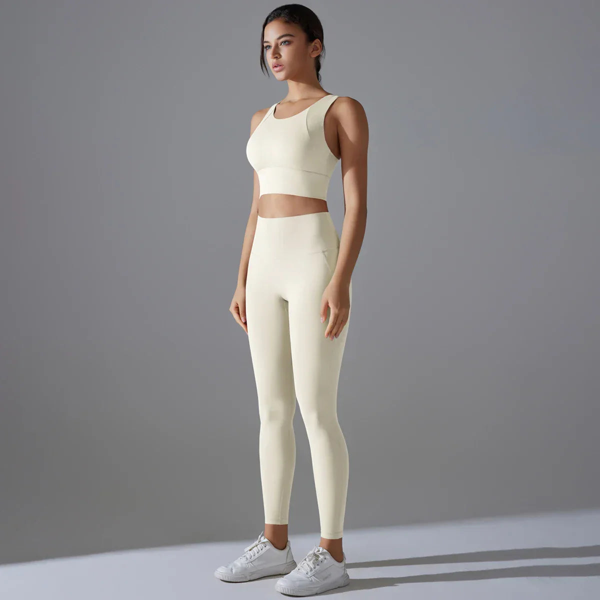 Yoga Set Women's tracksuit Women Fitness Crop Top Shockproof Sports Bras Yoga Gym Running Pants Sportswear Running Fitness Yoga