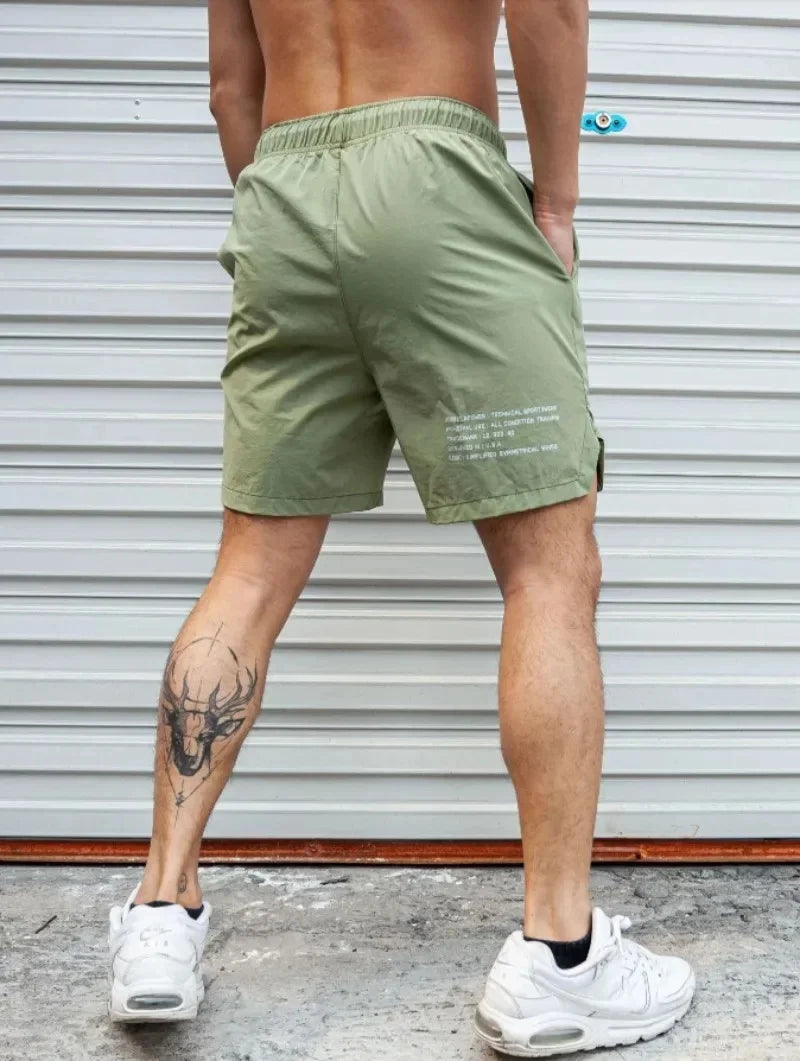 summer Men Shorts Light Weight Thin printing breathable Short Pants Fitness Men Casual Shorts Quick-drying Drawstring Shorts