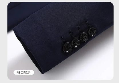 2026 Blazer New Men's Fashion Business Solid Color British Style Professional Work Groom Wedding Dress Best Man Blazer Jacket
