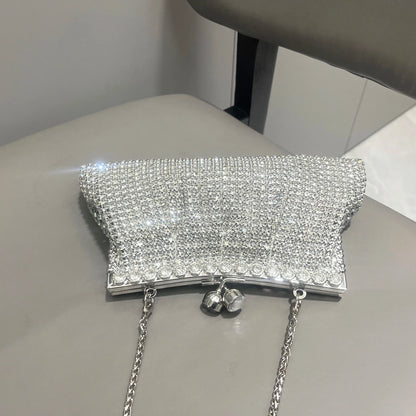 Handle Rhinestones Evening clutch Bag Purses and handbag luxury Designer shiny Crystal Clutch purse bucket bag shoulder bags