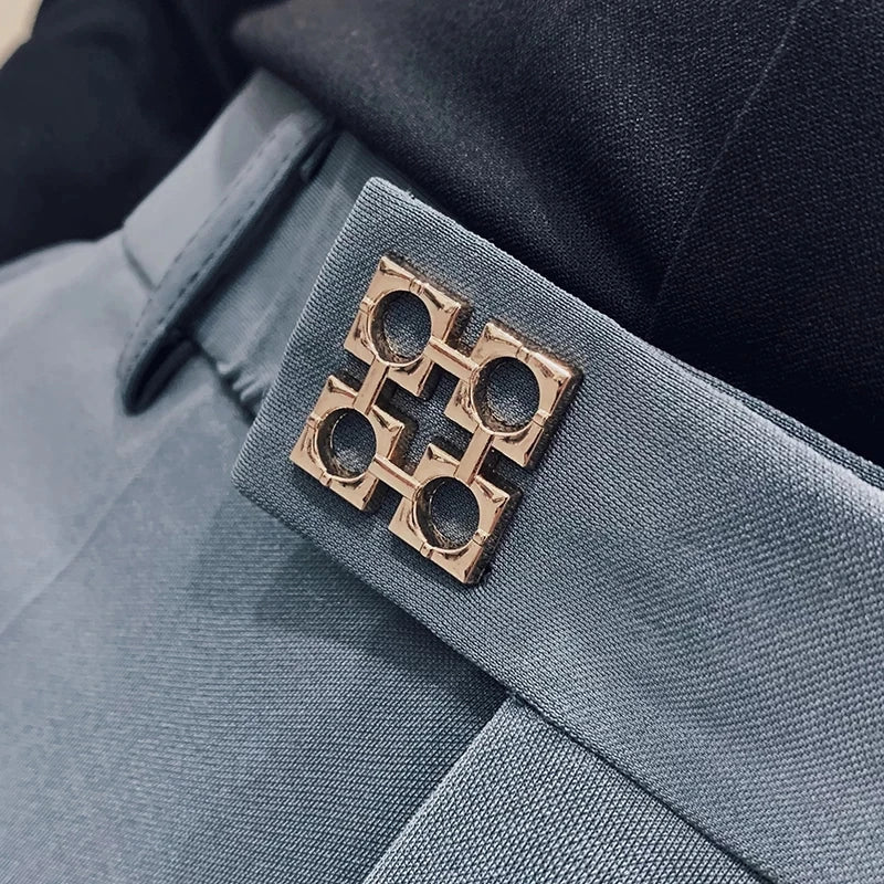 Spring 2025 Men Pants Korean Slim Fit Men Casual Ankle Length Pants Streetwear Men High Quality Black Gray Khaki Dress Suit Pant