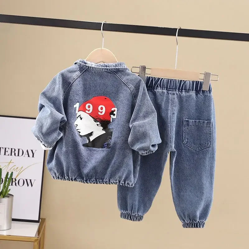 Boys Denim Clothes Sets Spring Autumn 2026 Children Coats Shirts Pants 2pcs Tracksuits For Baby Jeans Suit Kids Outfits Toddler