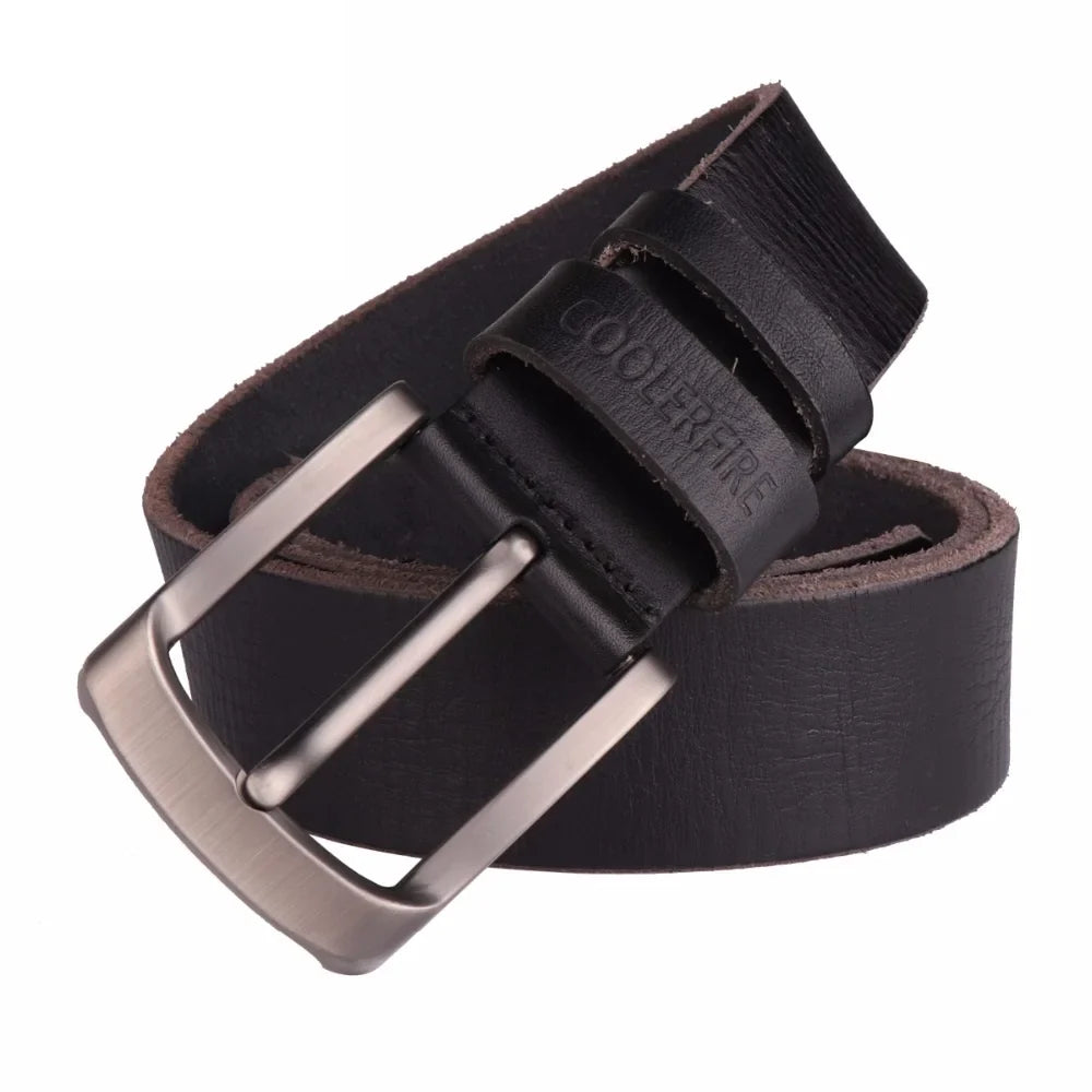 Genuine Leather Belt For Man 100% Real Genuine Cowskin Top Layer Leather Men Belts Designer Fashion High Quality Waistband TM053