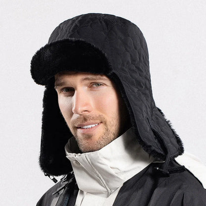 Russian Hat Soft Fur Lined Trapper Earflap Cap Windproof Autumn Winter Hats for Men Women Snow Ski Russian Cap Bomber Hat