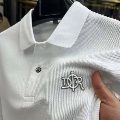 Luxury Spring and Autumn New Comfortable Casual Polo Shirt Fashionable Men' Brand Designer Original Letter Badge Long Sleeve Top