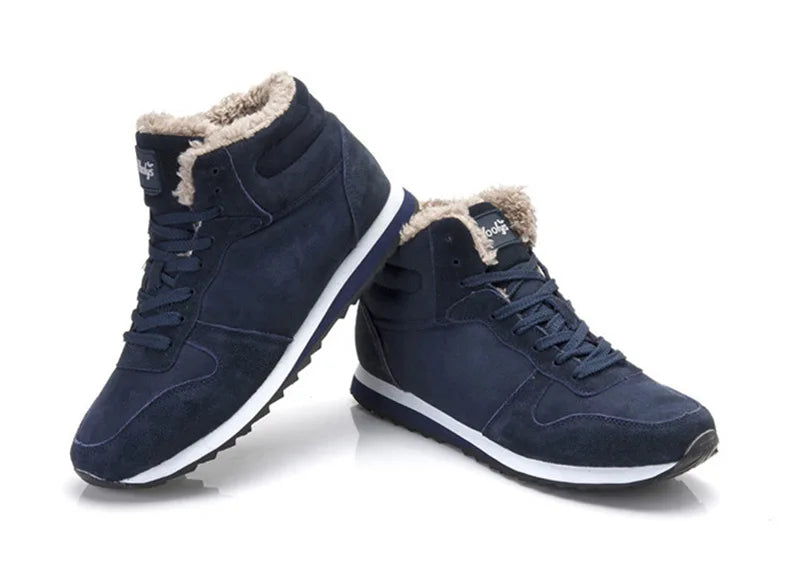 Men Boots Waterproof Winter Boots Men Lightweight Hight Top Leather Shoes Plus 48 No Slip Warm Snow Boots Plush Women Footwear