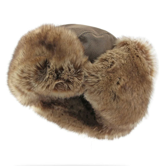 Bomber Hat New Thick Warm Men Women Russian Fur Hat Male Windproof PU Leather Ski Trapper Earflap Cap Winter Hat Ushanka