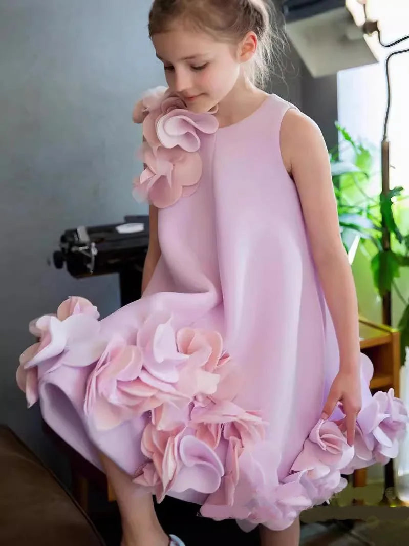 Dresses For Girls Sleeveless Princess Dress Baby Birthday Wedding Formal Tutu Prom Gown Children Kids Evening Bridesmaid Clothes